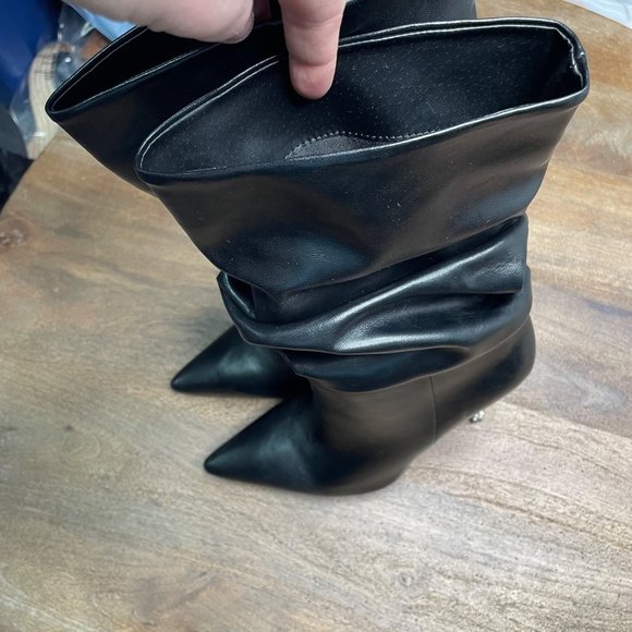 Azalea Wang Akira Black Stiletto Boot Size‎ 7 Rhinestone Glam Sexy Club Dancer - Picture 5 of 10